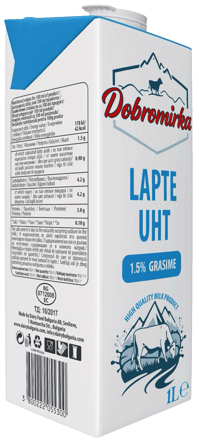 Dobromirka Lapte UHT 1.5% 1L
