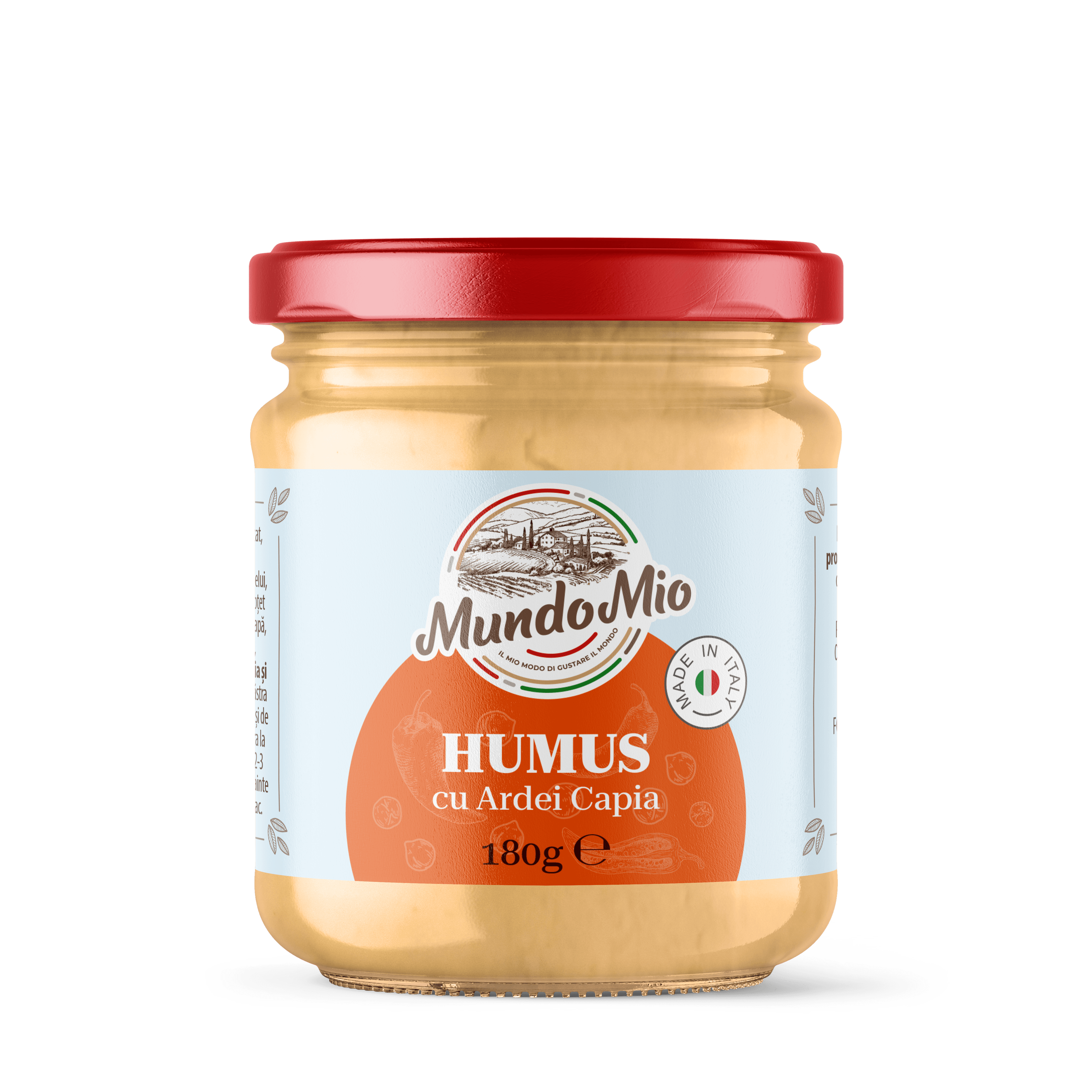 MundoMio Humus cu Ardei Capia 180g